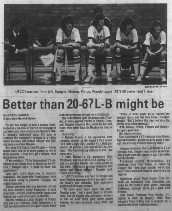 1980 11-27 Linda at LBCC (photo) Albany Dem Herald page 21